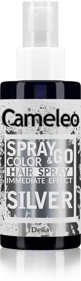 Cameleo - Spray & Go - hårfärgningsspray - lila - för blont, platinablont och grått hår - spraya helt enkelt och gå - semipermanent - omedelbart resultat - karnevalshårfärgningsspray - 150 ml Naty Shop silver hårfärgningsmedel 150 Ml (1 förpackning)