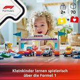LEGO DUPLO Town F1 Team Racerbilar Med Racers, byggleksak för hela familjen, fantasifull lekupplevelse, födelsedagspresent för småbarn, pojkar och flickor från 2 år 10445 Byggset Besuche den LEGO-Store