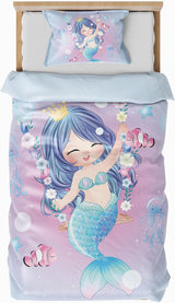 Sängkläder för barn, olika storlekar och olika animerade karaktärer Sängkläder - barn Naty Shop Mermaid (modell 1) 100X135Cm+40X60Cm