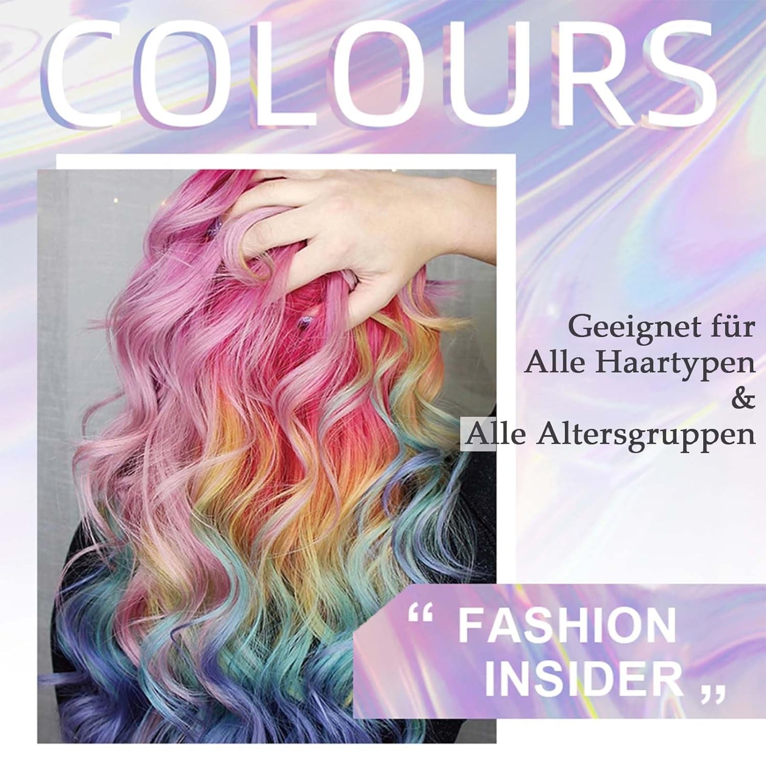 Instant Hair Dye 6 Colors Temporary Hair Mascara för flickor och kvinnor Tvättbart hår Krita Rainbow Hair Mascara Hårfärgning för Carnival Halloween Cosplay Party Födelsedag (A) Naty Shop Hårfärgning