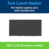 Tork 477851 Svarta 1/8-vikta lunchservetter / 2-lagers förvikta pappersservetter för mellanmål eller små måltider / Avancerad kvalitet / 10 X 200 (2000) servetter / 32,6 X 33 Cm (L X B)