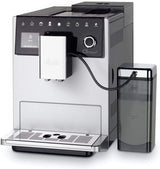 Melitta CI Touch - Helautomatisk espressomaskin med mjölksystem, espressomaskin med integrerad kaffekvarn och mjölkskummare, t.ex. för espresso eller cappuccino, silver