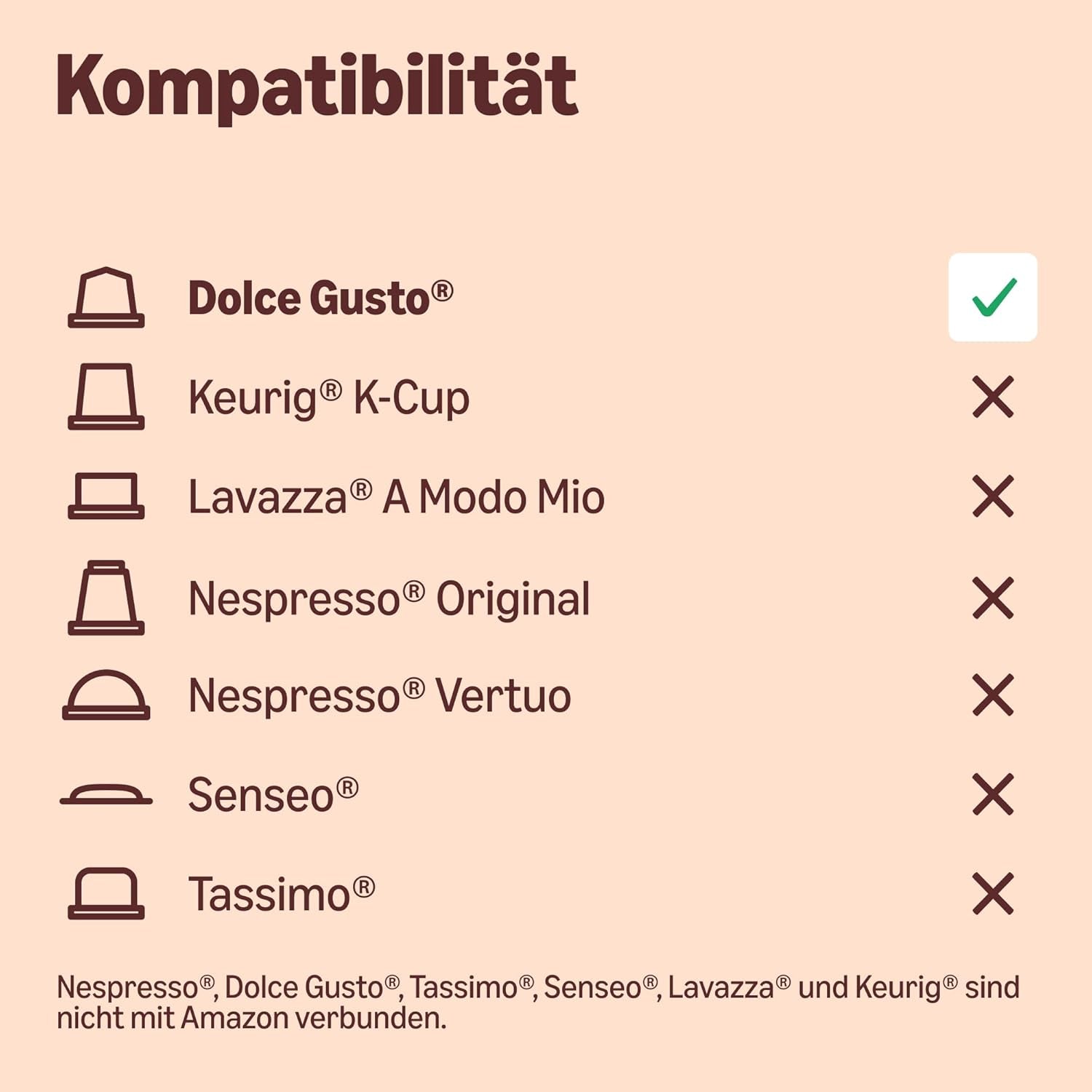 av Amazon Cafe au Lait Dolce Gusto-kompatibel Kaffeekapseln, 48 Kapseln (3 Packungen mit je 16 Stück)