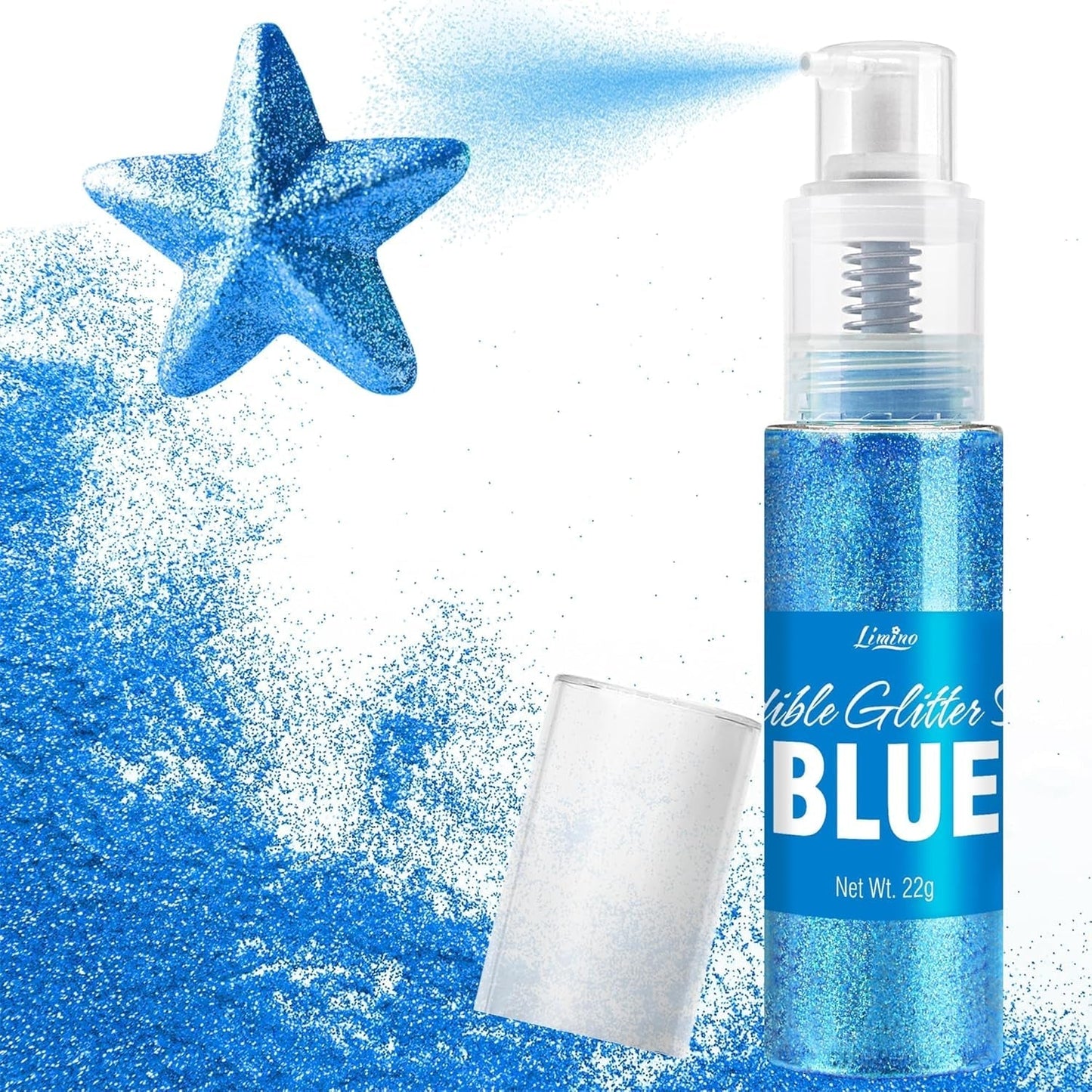 Ätbart glitter, spray, olika färger, 22 gram Naty Shop Blue