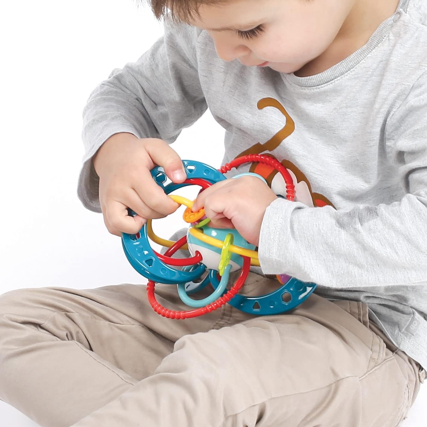 LUDI - Planet Bell - Leksak för barn - Från 3 månader - Levande färger, olika texturer och originalform - Främjar finmotorik och fingerfärdighet Bebe Naty Shop Toys