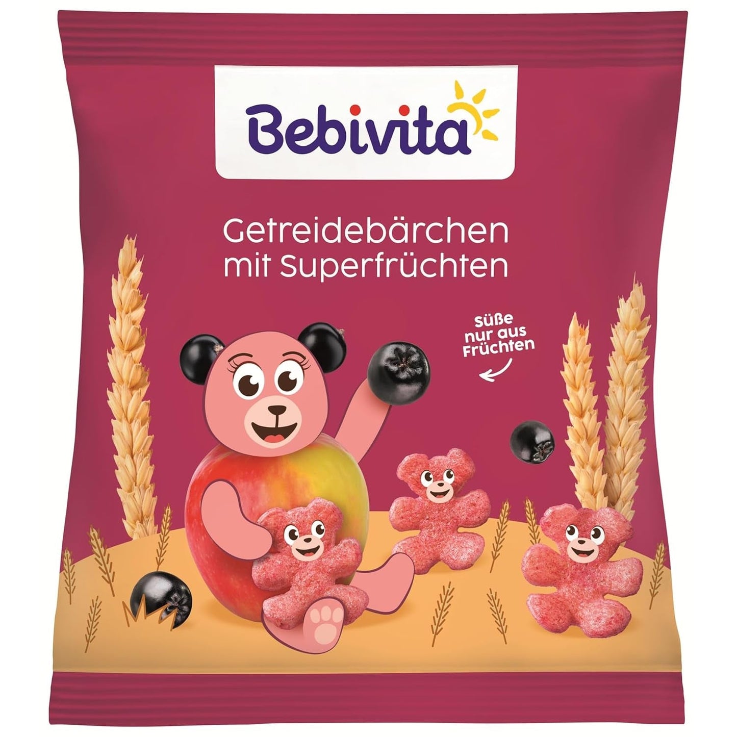 Spannmålsbjörnar med superfrukter (9 x 30 g) – snacks för barn från 1 år, sötade endast med frukt, perfekt kul för hela familjen