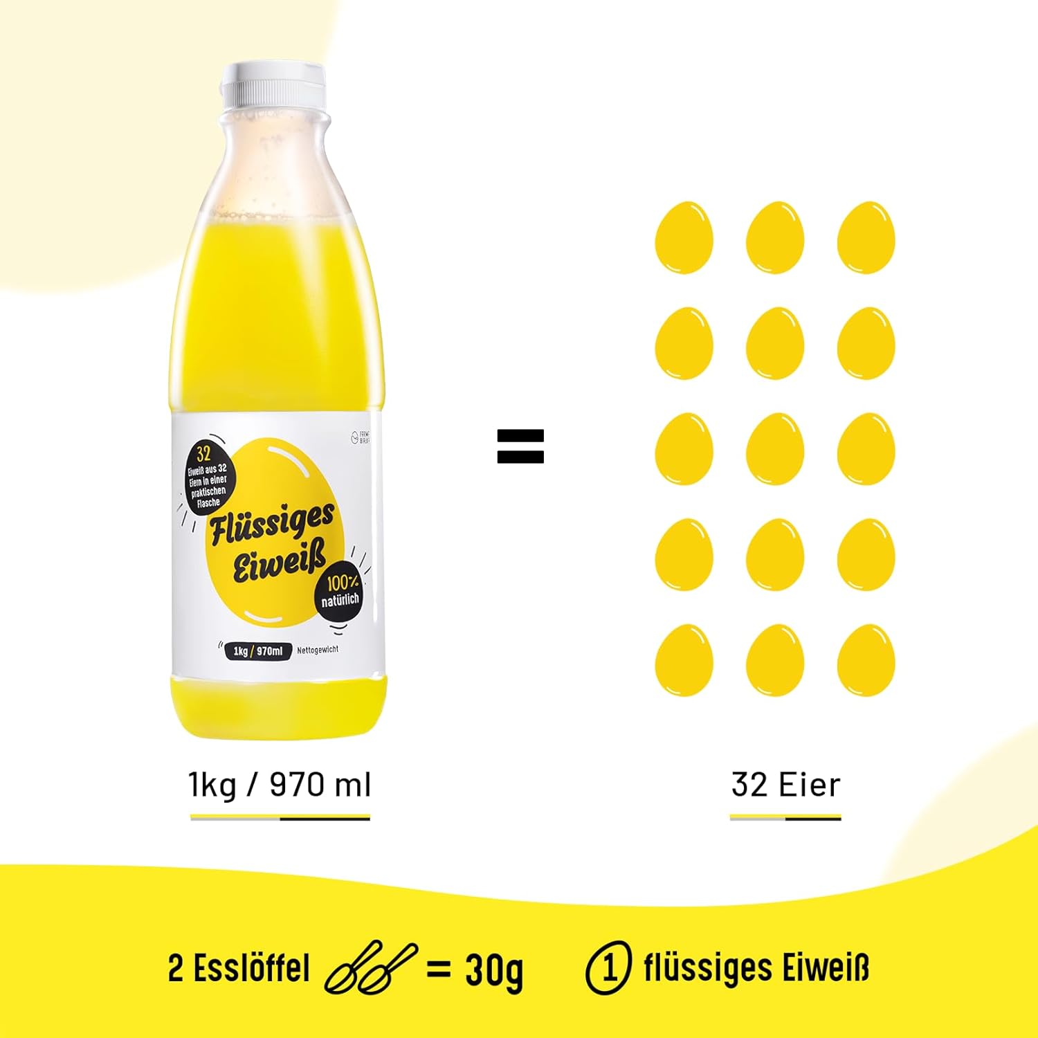 Flytande äggvitemärke - 6x1kg 100 % naturliga proteiner