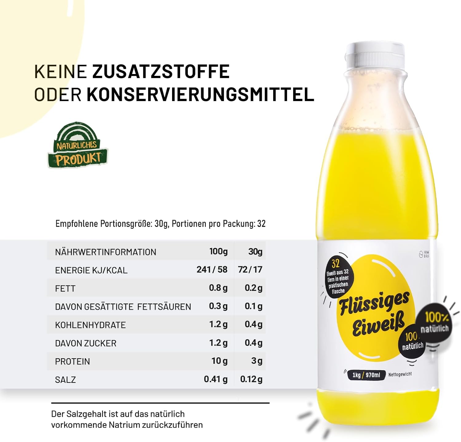 Flytande äggvitemärke - 6x1kg 100 % naturliga proteiner