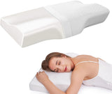 BDTFO Nacksmärta Memory Foam Kudde Ortopedisk Cervical Contour Kudde Nackstöd för rygg Mage Side Sleeper med Tvättbart Andas Dragkedja Cervikal Ortopediska Kuddar Naty Shop Butterfly White