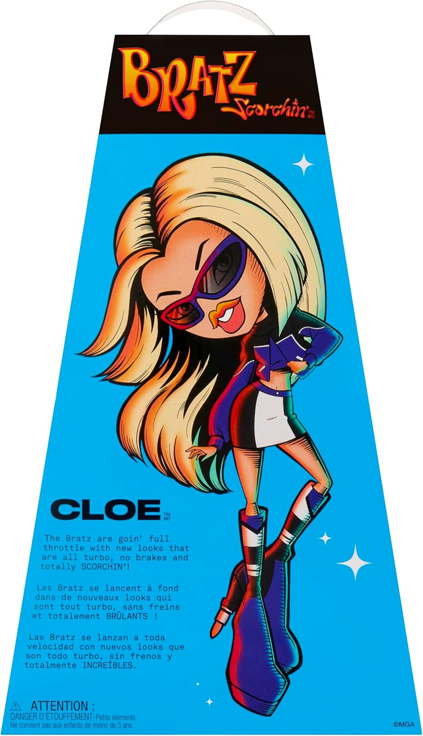 Bratz Scorchin' Cloe - Innehåller 1 modedocka med outfit och tillbehör, motorsportinspirerade dockor, söt leksak för flickor
