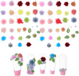 300 Stück Niedlich Blume Nail Charms, 3D Resin Blommor Camelie Rose Nägel Charms Mit Perle, Gemischt Größe Bunte Flower Nägel Deko Für Frauen Nail Art Zubehör