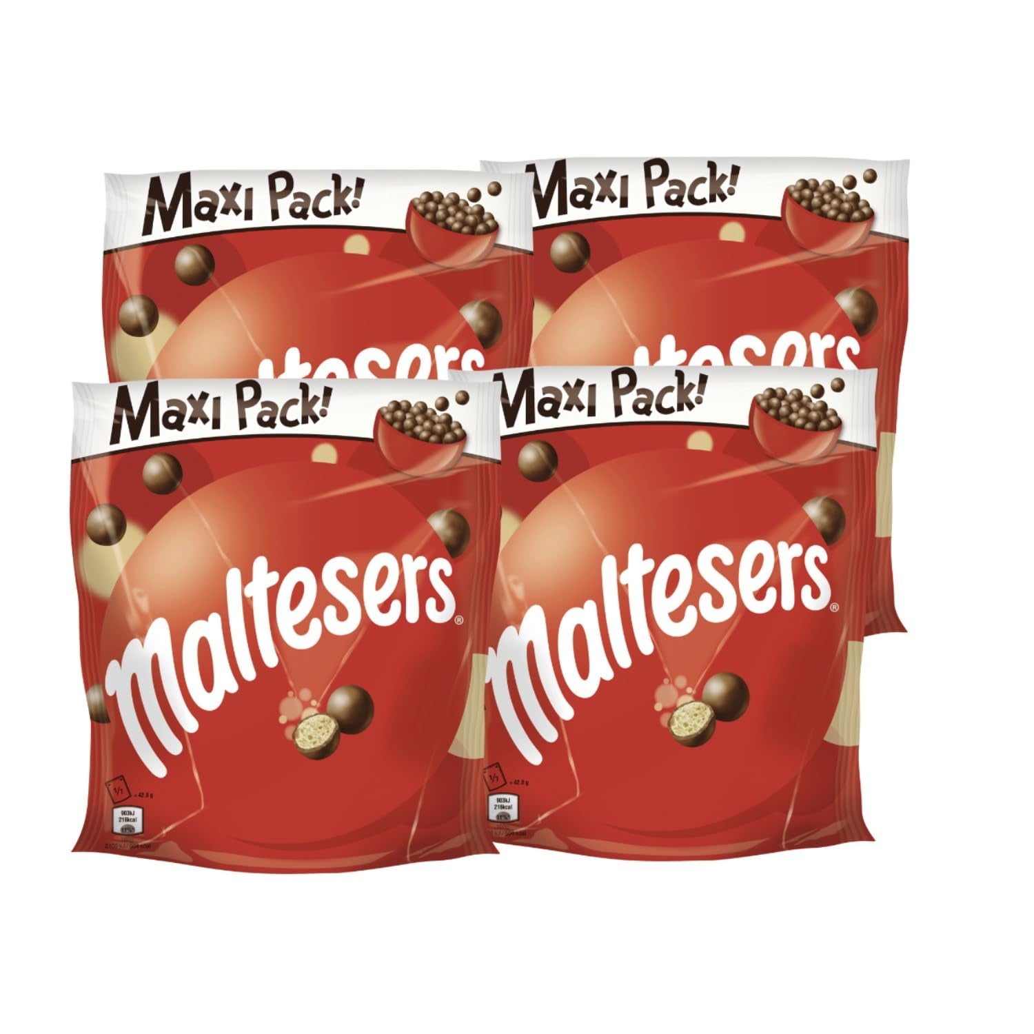 Malteser, chokladbollar med krispigt och lätt centrum, luftigt, chokladsnack, 1 förpackning (1 x 300g)