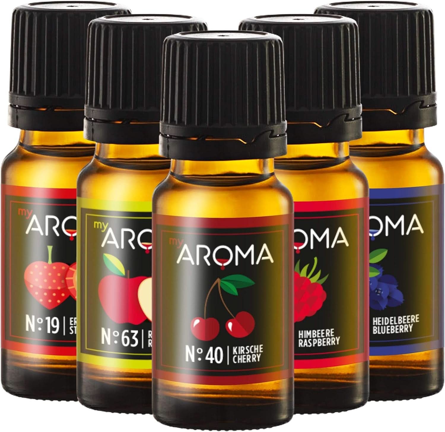 Myaroma | Set: Forest & Meadow - Ren naturlig smak med fruktsmak och fruktsmak (5 x 10 ml) | Sockerfria och osötade sötningsmedel Naty Shop Forest Meadow