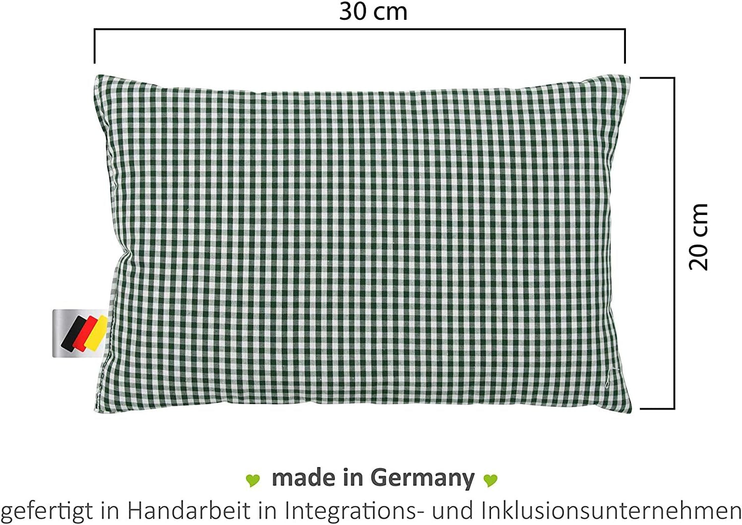 Gözze - Örtdoftande kudde, 200 G örtblandningsfyllning, 100 % bomullsöverdrag, 30 X 20 Cm - Plädgrön Naty Shop Standardkuddar