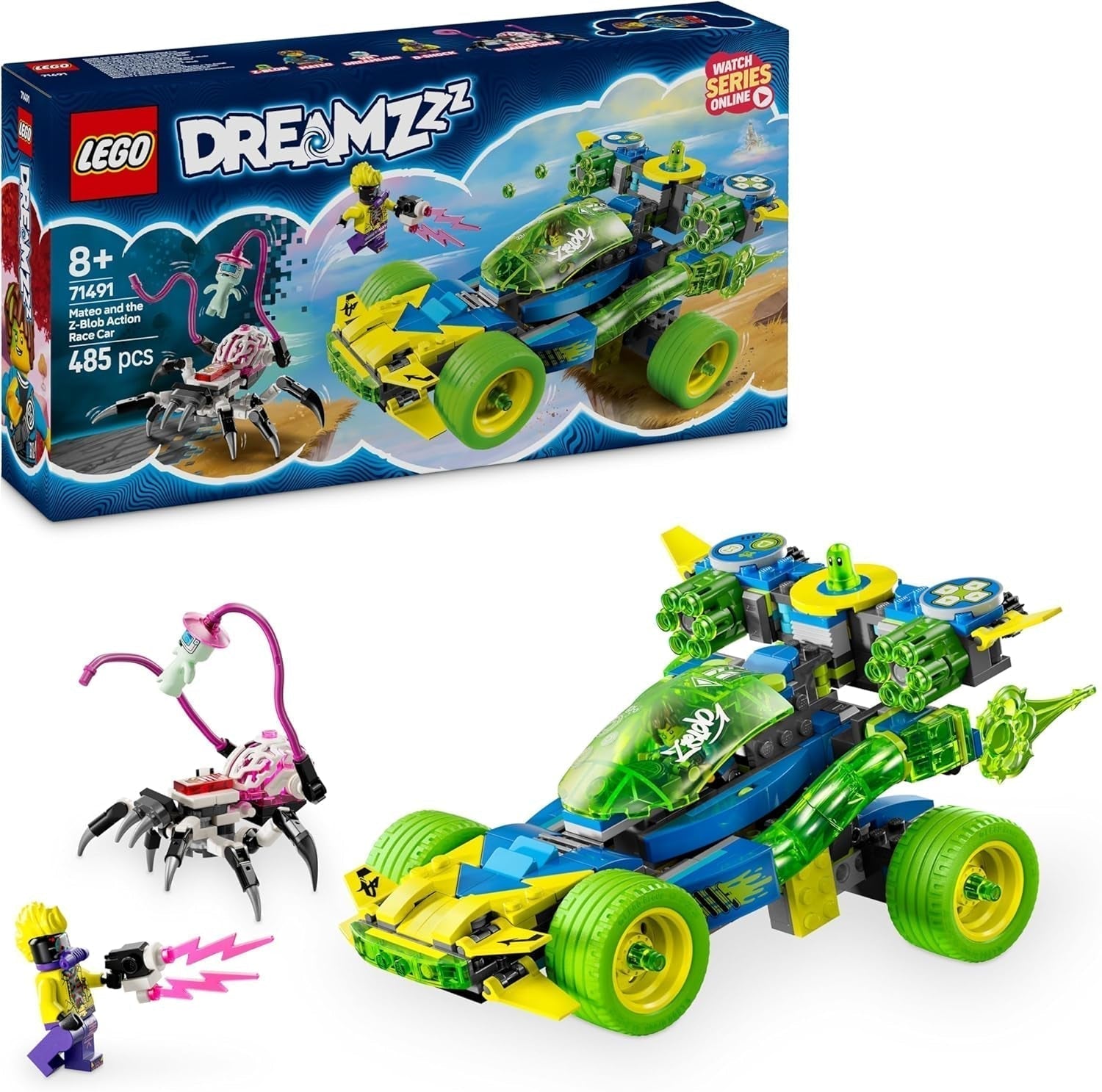 LEGO Dreamzzz Mateo med Z-Blob Action Racer, 2-i-1 Fantasy-lekset med fordon, minifigurer och drömvarelser för barn 8+, present till pojkar och flickor 71491 Byggset Beuche den LEGO-Store Standardtitel
