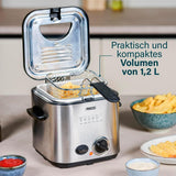 Princess 182611 Mini Fondue Fritös - Snabbuppvärmning - Luktfilter - 1,2 liters kapacitet, Silver Hushållsapparater Naty Shop