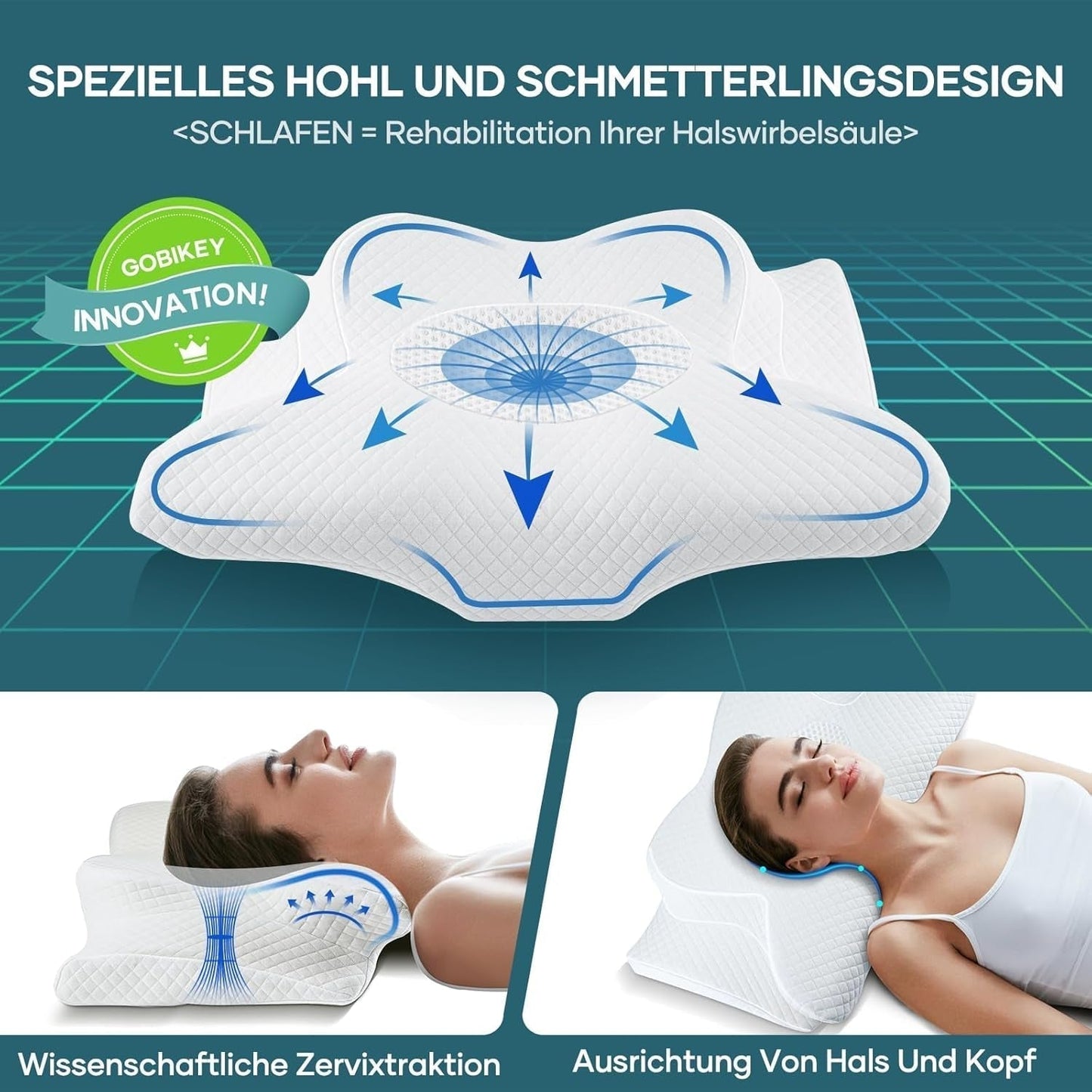 Nackkudde Huvudkudde Ortopedisk kudde Memory Foam Kudde Ergonomisk huvudkudde Nackstödskudde Anti-sidoslagskudde för sido-, rygg- och magsyllar Vita cervikala ortopediska kuddar Naty Shop