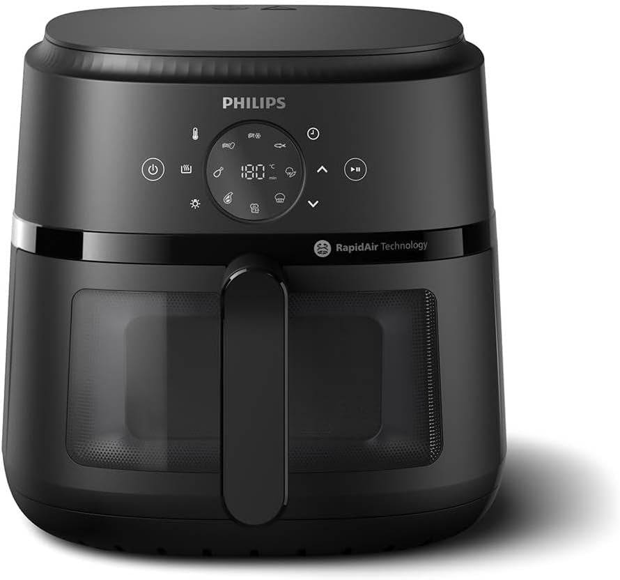 Philips Airfryer 2000 series 4.2L - Digital pekskärm, 13 matlagningsalternativ, 9 förinställda funktioner, Upp till 90 % mindre fett med Rapidair-teknik, effekt 1500W Vitvaror Naty Shop 6.2L - Sichtfenster