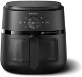 Philips Airfryer 2000 series 4.2L - Digital pekskärm, 13 matlagningsalternativ, 9 förinställda funktioner, Upp till 90 % mindre fett med Rapidair-teknik, effekt 1500W Vitvaror Naty Shop 6.2L - Sichtfenster