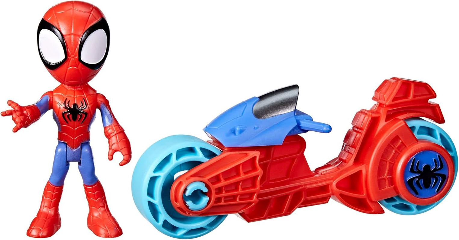 SPIDEY och HANS FANTASTISKA VÄNNER Marvel Spidey Motorcykelfigurleksak för pojkar och flickor från 3 år och uppåt Actionfigurer Naty Shop Motorcykel Spidey