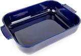 Peugeot Appolia Rechteckige Auflaufform Mit Griffen, Keramik, Schiefer / Grau, 8,3X40,5X27,2 Cm, Fassungsvermögen: Ca. 4 L, 60022 Bakformar och plåtar Naty Shop Blau
