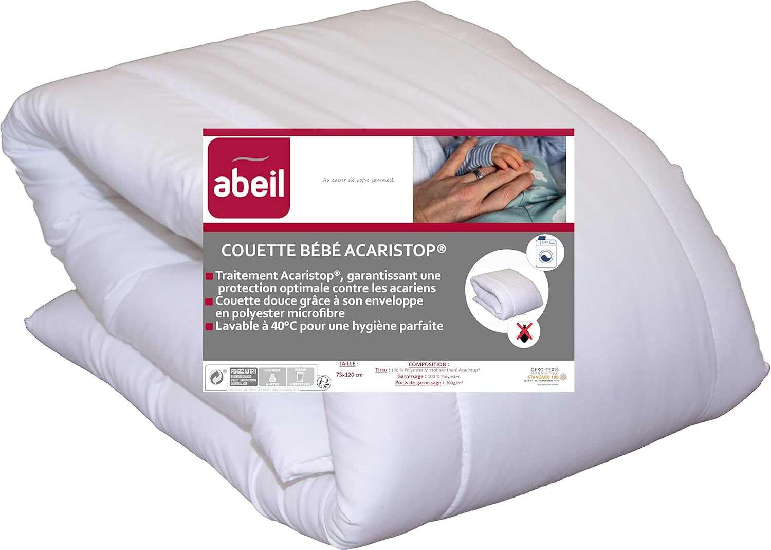 Acaristop påslakan Med effekt mot kvalster och antibakteriell, vit, 240 X 260 cm Naty Shop täcken och täcken 75X120 Cm (Lot Of 1)