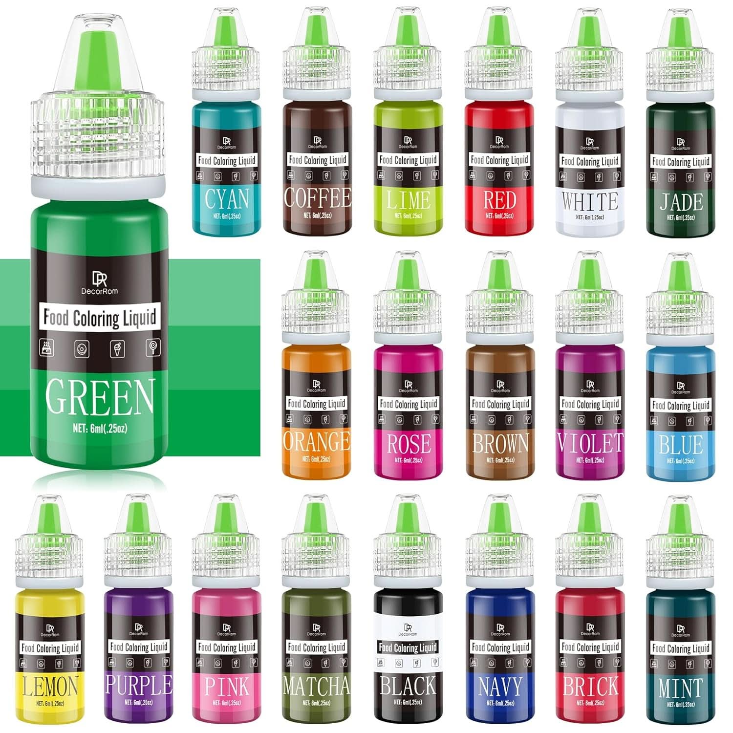 Flytande matfärg, 10 ml Naty Shop 6 ml (set med 20 stycken)