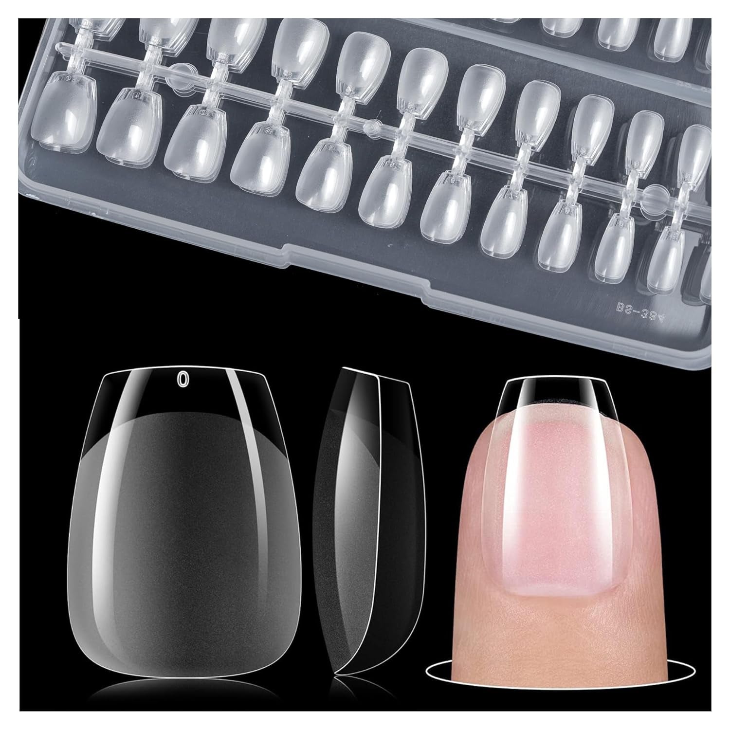 Gelike Ec Short Almond Nails - Heltäckande mjuka naglar, förpolerade konstgjorda naglar för nagelförlängning, Hemma Nagelstudio, Gör-det-själv-salong, 120 st, 12 storlekar