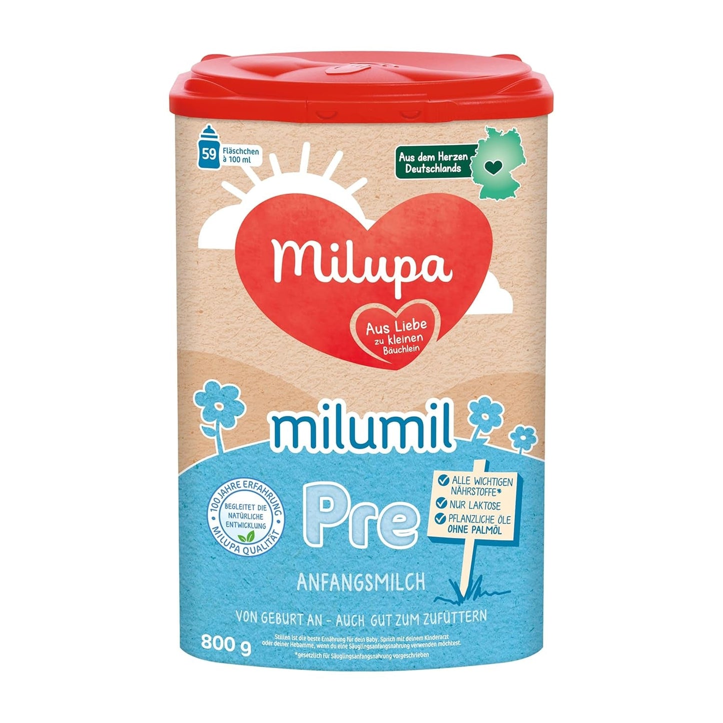 Milumil Milupa Mjölkpulver för spädbarn, den första mjölken sedan födseln, 800 g