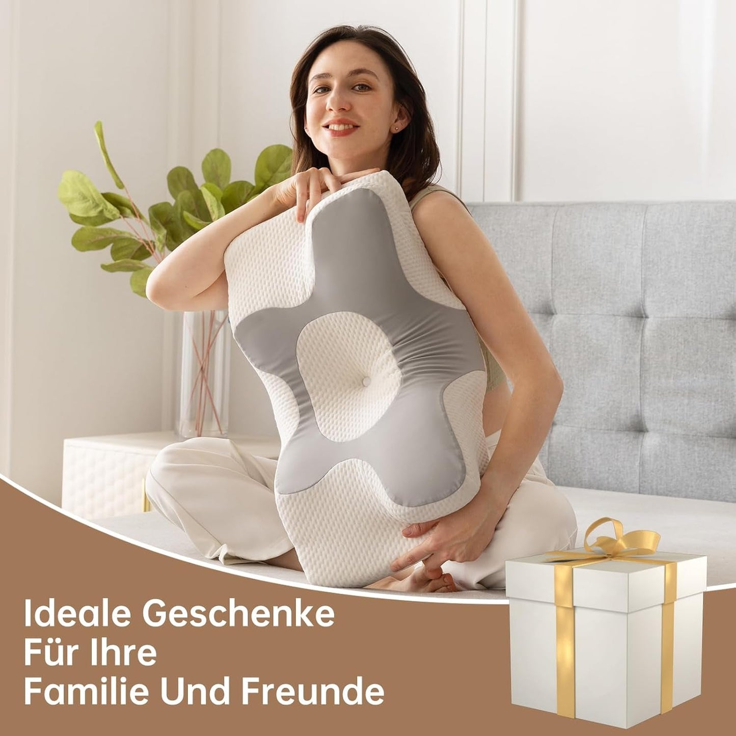 Homyrium Ergonomisk nackkudde Ortopedisk kudde Memory Foam Nackstödskudde Anti Snarkning Kudde Side Sleeper Rygg Magkudde Grå Cervikal Ortopediska Kuddar Naty Shop