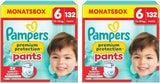 Pampers Premium Protection Pants Storlek 7, 123 Blöjor, 15 kg+, med 360° justering och mjuka anti-läcka muddar för optimal komfort och skydd