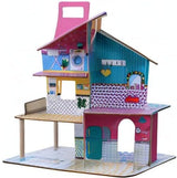 Olivia'S Little World 360 dockhus i trä för barn 3,5" dockor och 12 tillbehör Flerfärgad TD-13260C dockskåp Naty Shop
