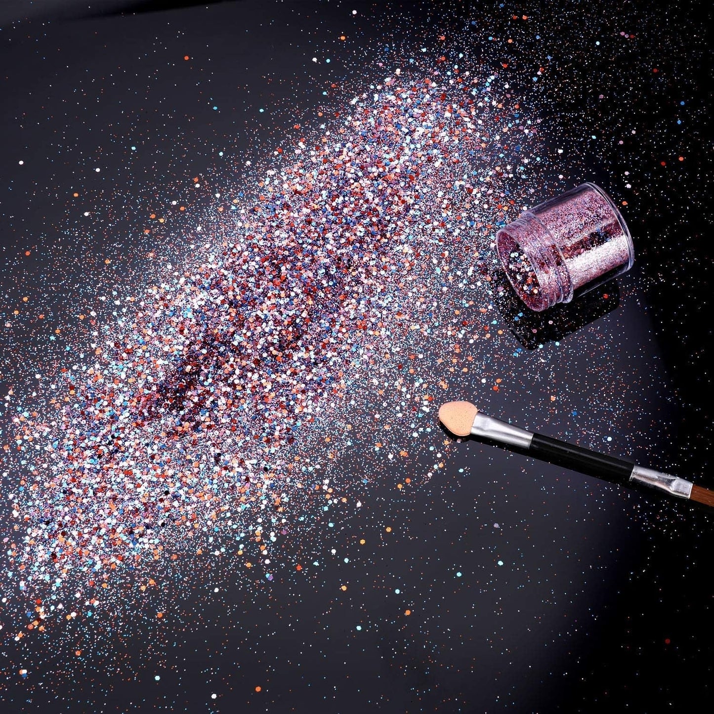 HOWAF 12 lådor Nail Glitter Ansikte Kroppsborste Glitter Smink Nagel Glitter Ögon Läpp Hår Kroppsdekoration Halloween Julfestival Maskerad Smink Tillbehör