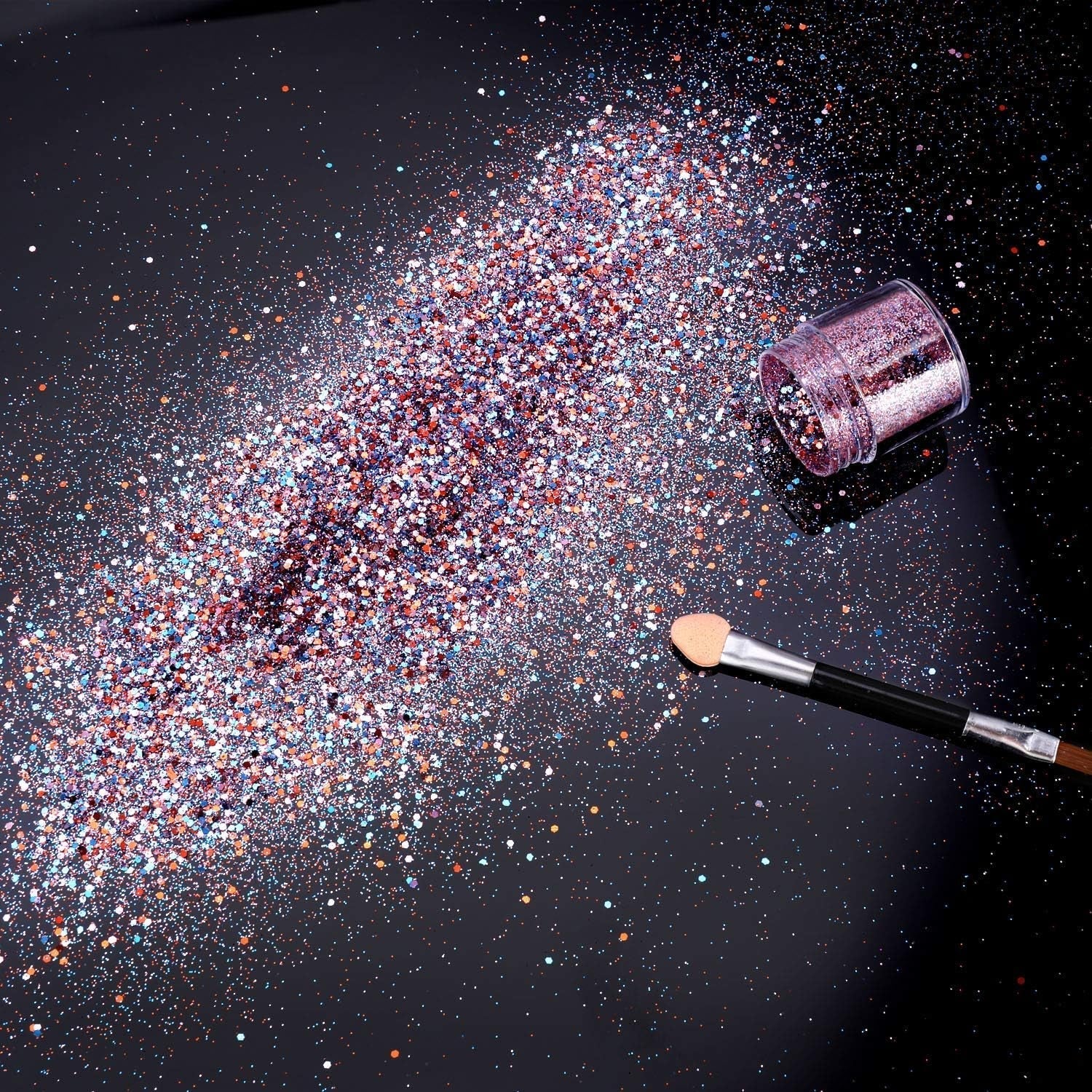 HOWAF 12 lådor Nail Glitter Ansikte Kroppsborste Glitter Smink Nagel Glitter Ögon Läpp Hår Kroppsdekoration Halloween Julfestival Maskerad Smink Tillbehör