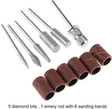 MWOOT Diamond Nagelborrbits för elektriska nagelfilar med sliphylsor Slipband Nagelborrkronor Konstgjorda nageltillbehör Nagelbandsborttagare
