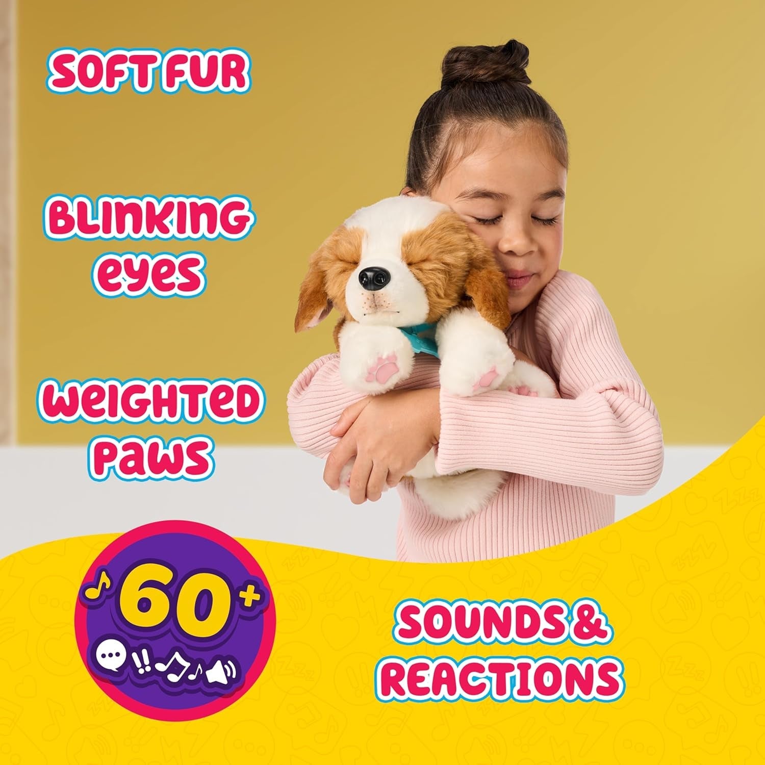 Små levande husdjur My Really Real Puppy – Plåster; Interaktiv valp; över 60 ljud/reaktioner; realistiskt utseende; 1 av 72 varianter; lekset med bärväska; batterier ingår; åldrarna 5+