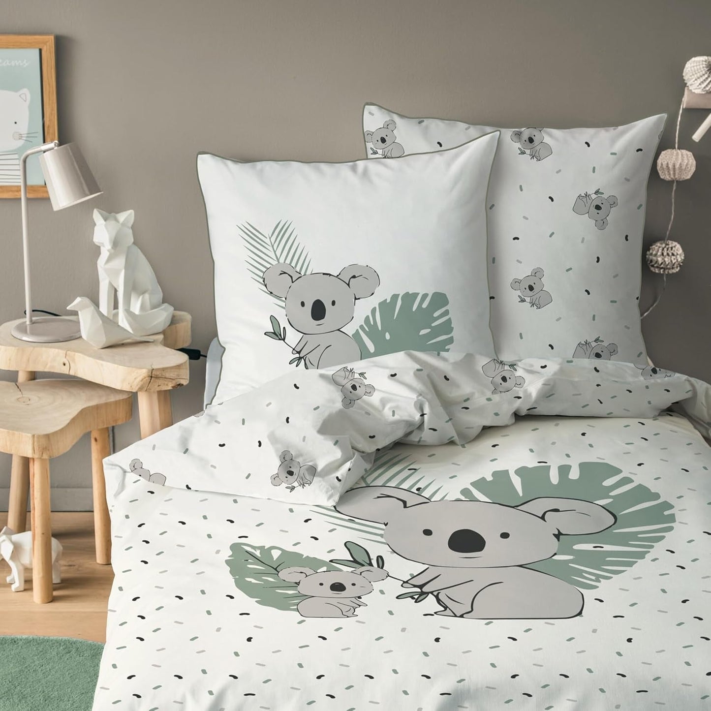 Sängkläder för barn, Koala eller Enhörning, 100 % bomull Sängkläder - barn Naty Shop Koala