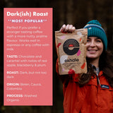 EXHALE Bio GANZE BOHNEN – Dunkel Gerösteter Kaffee – 450g Packung – Mykotoxinfrei & Geeignet für Bulletproof Coffee – Single Origin och 100% Arabica Bohnen