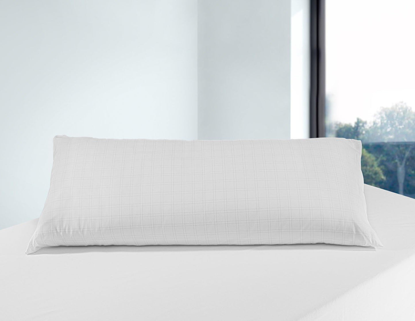 Savel, antistresskudde med dubbelt överdrag, medelhårdhet, 105 X 40 Cm Naty Shop standardkuddar Vita 40X105Cm