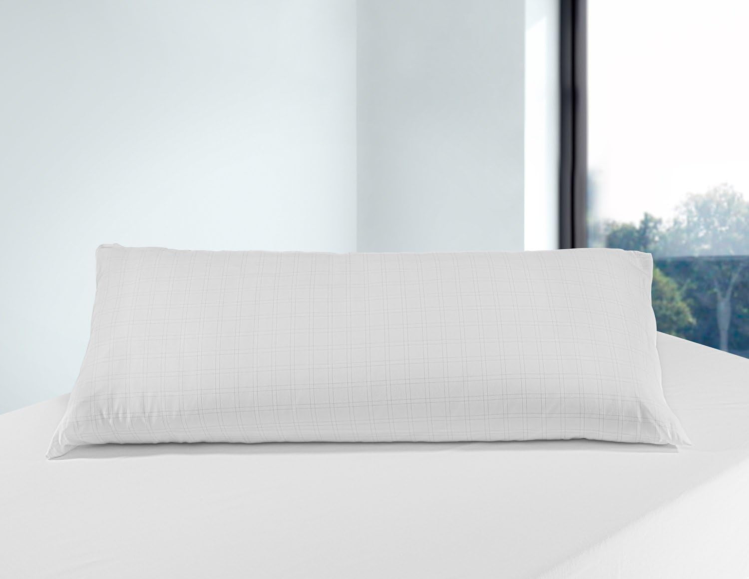 Savel, antistresskudde med dubbelt överdrag, medelhårdhet, 105 X 40 Cm Naty Shop standardkuddar Vita 40X105Cm