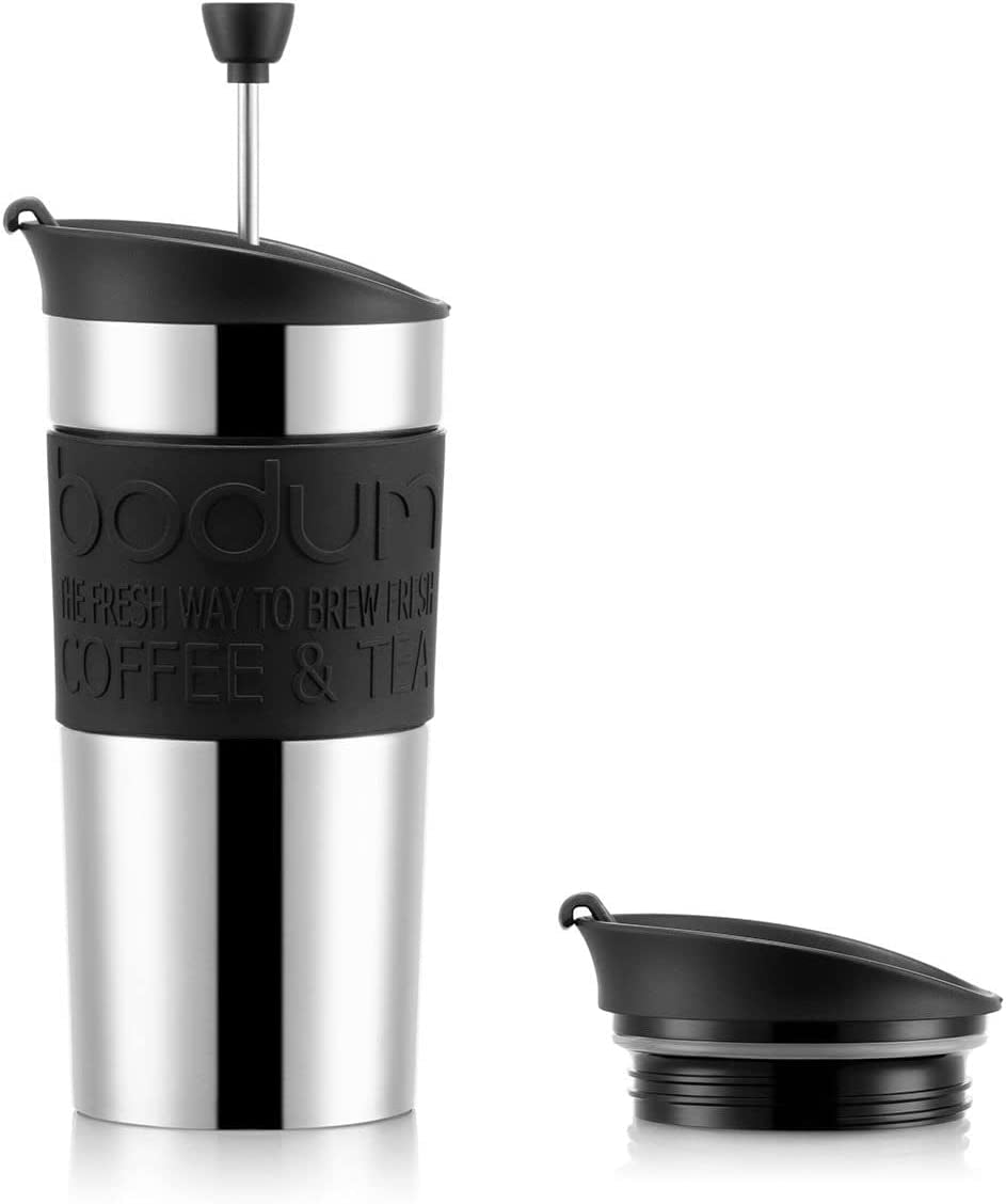 Bodum K11067-01 Resepress svart kaffebryggare i rostfritt stål med ersättningslock 350 ml