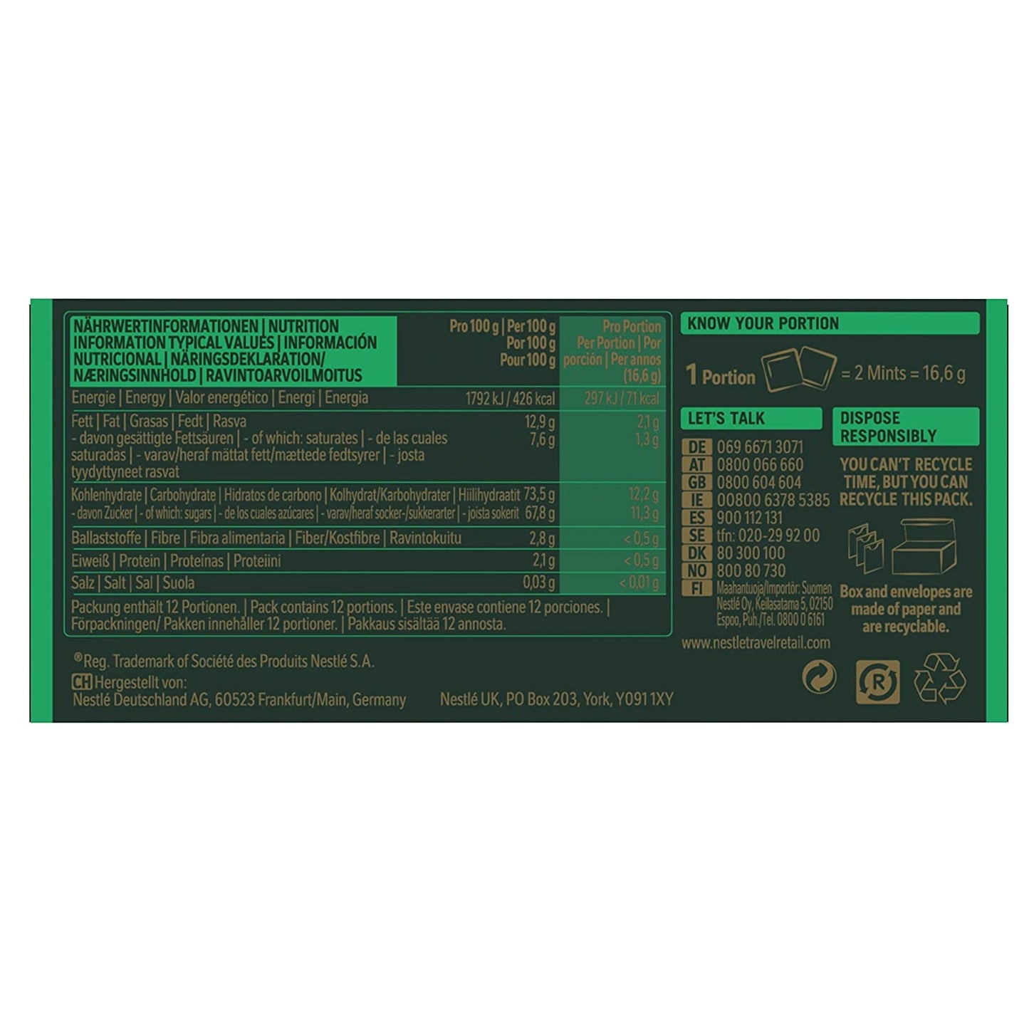 NESTLÉ AFTER EIGHT tunna mörka chokladrutor med mintgräddefyllning för finsmakare Paket om 5 (1 x 200g)