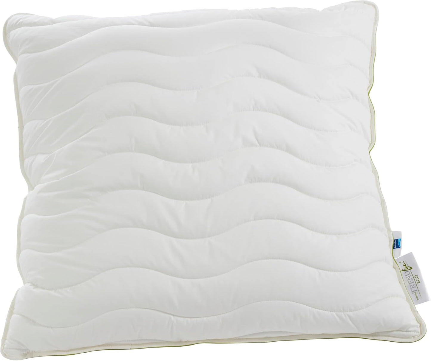 Badenia Trendline Eco Pillow Aerelle Blue 80 X 80 Cm, vit, Oeko-Tex certifierad, tillverkad enligt tysk kvalitetsstandard Naty Shop standardkuddar