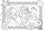 Lisciani - DISNEY Pussel Ariel - Återskapa och färglägg scenerna från dina favoritboxar - från 7 år - STORT PUSSEL med 250 bitar - Uppmuntrar fingerfärdighet Puzzle Naty Shop