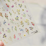 JMEOWIO 3D Nagelsticker Blumen Nail Art Sticker Selbstklebend Nagelaufkleber 5D Stereoskopisk Frühling Sommer Blumen Dekoration Nageldesign Zubehör 1 Blatt