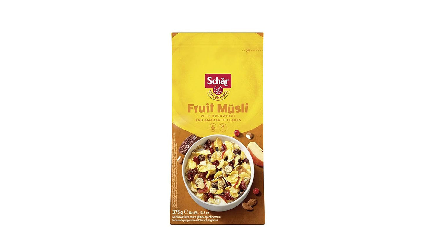 Früchtemüsli, 375 g Förpackning