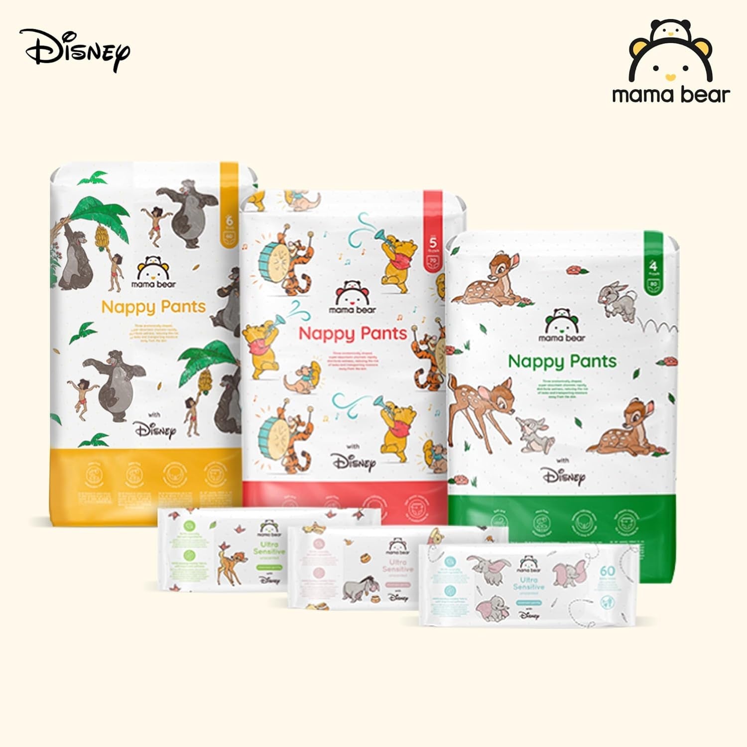 Amazon Märke: Mama Bear Disney storlek 6 (15+ kg) - månadspaket, vit, 120 stycken (2 förpackningar om 60)