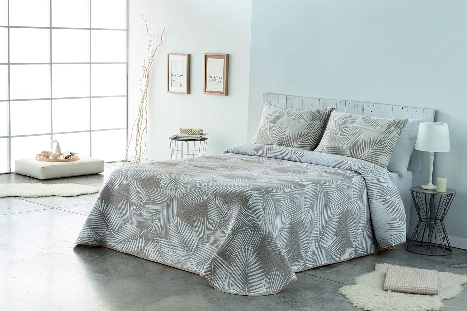 VIALMAN Sofia 30 Bouti Lätt täcke för dubbelsäng | täcke storlek 250 X 270 cm, grå Täcken och täcken Naty Shop Taupe 230X270 Cm