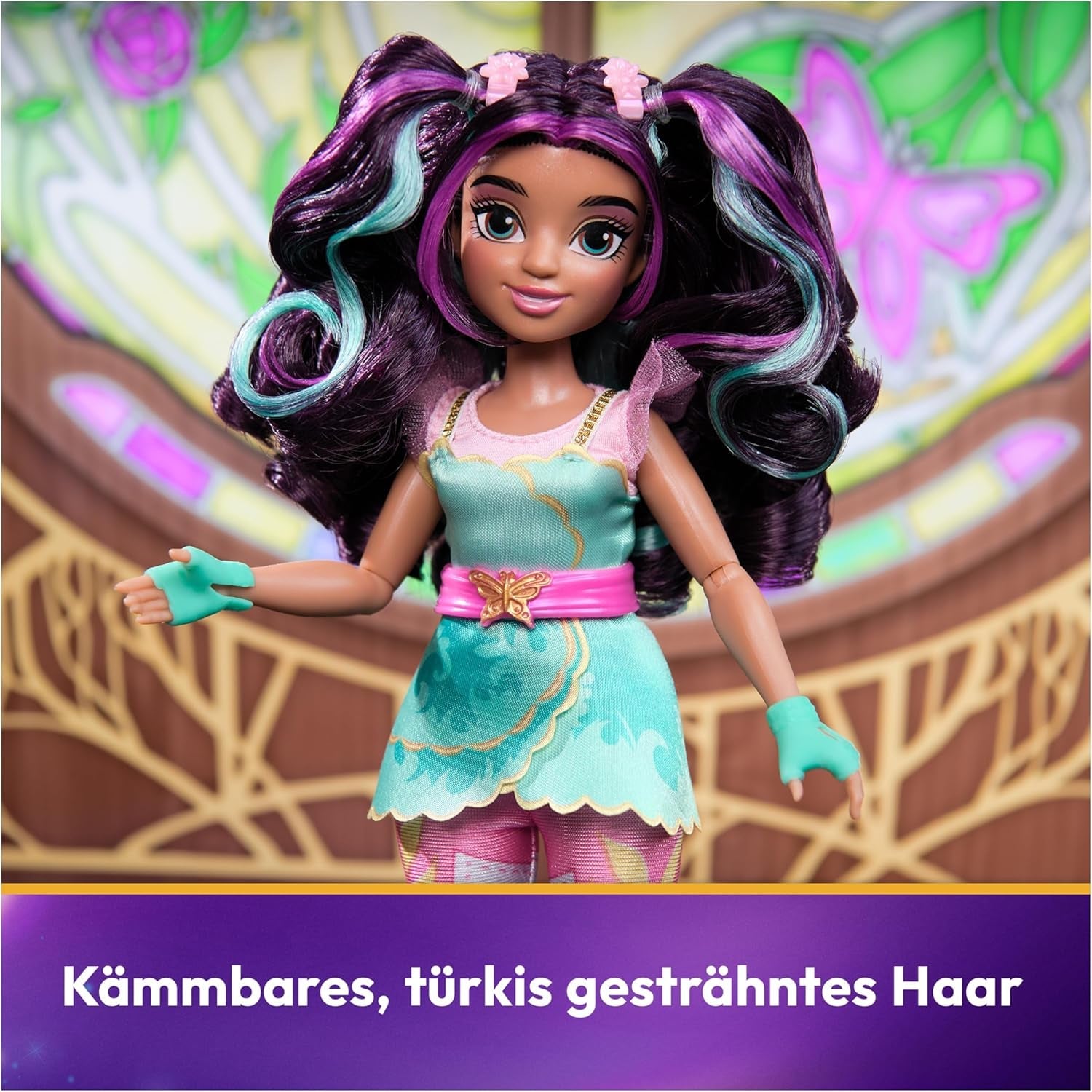 Unicorn Academy Ankleidepuppe Ava - die Originalpuppe zur beliebten Netflix-Serie, 24 cm bred och med 7 tillbehör för fantasifulla rollspel, för Kinder från 4 Jahren
