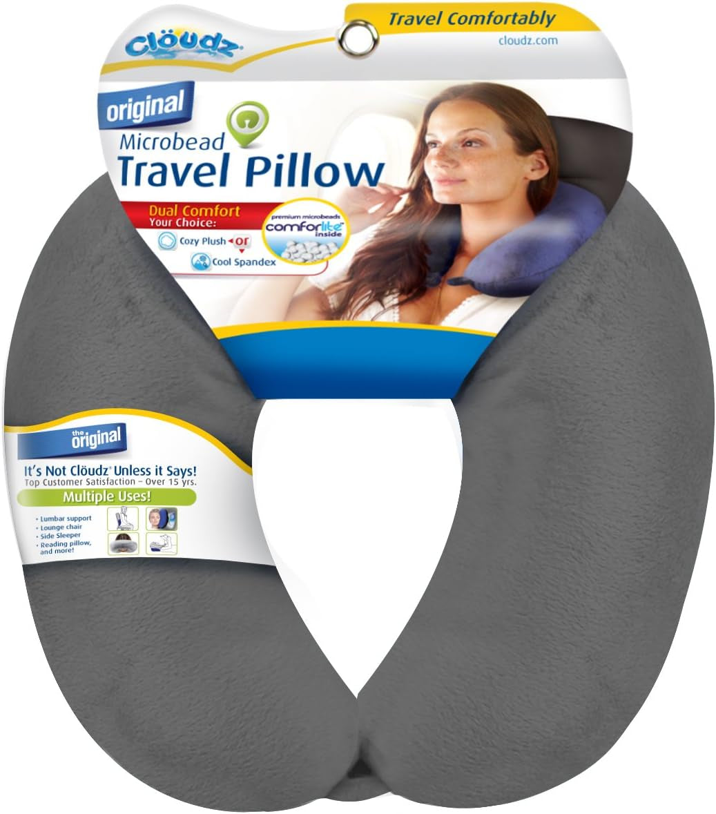 Cloudz Microbead Travel Nackkudde, Grey Naty Shop Travel Pillows Standardtitel
